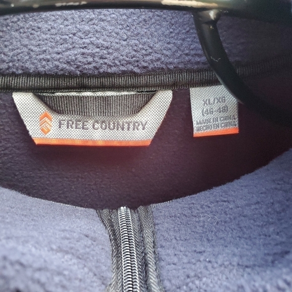 Free Country Dark Navy Grid Fleece Sz. XL Jacket - Picture 5 of 10